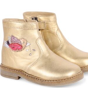 NWT POM D'API
Retro Bird Leather Boots in Gold SIZE 21